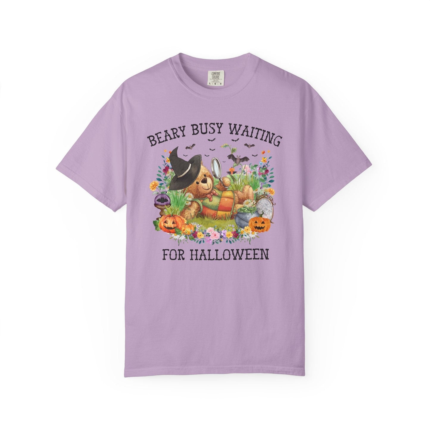 Cute Bear Halloween Tee Shirt with Flowers
