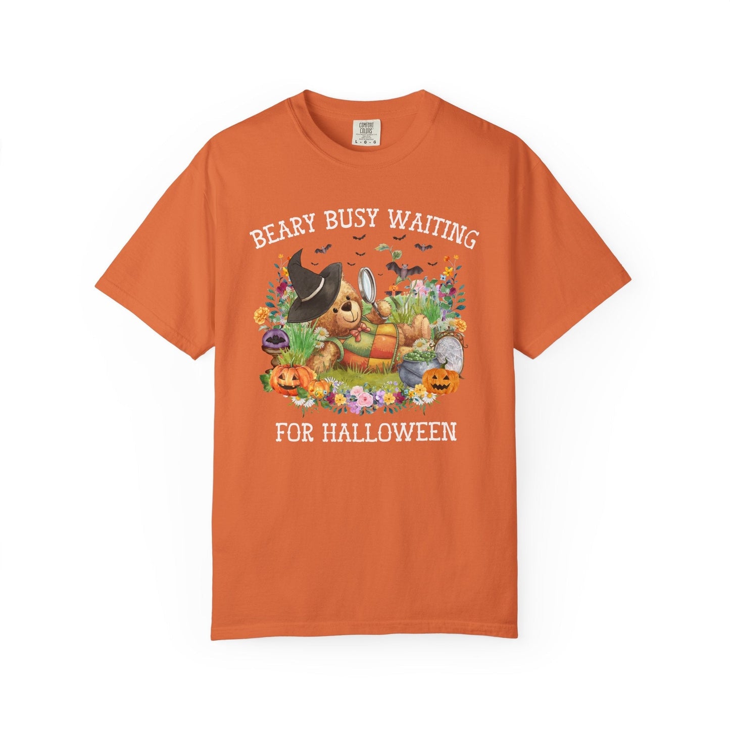 Cute Bear Halloween Tee Shirt with Flowers