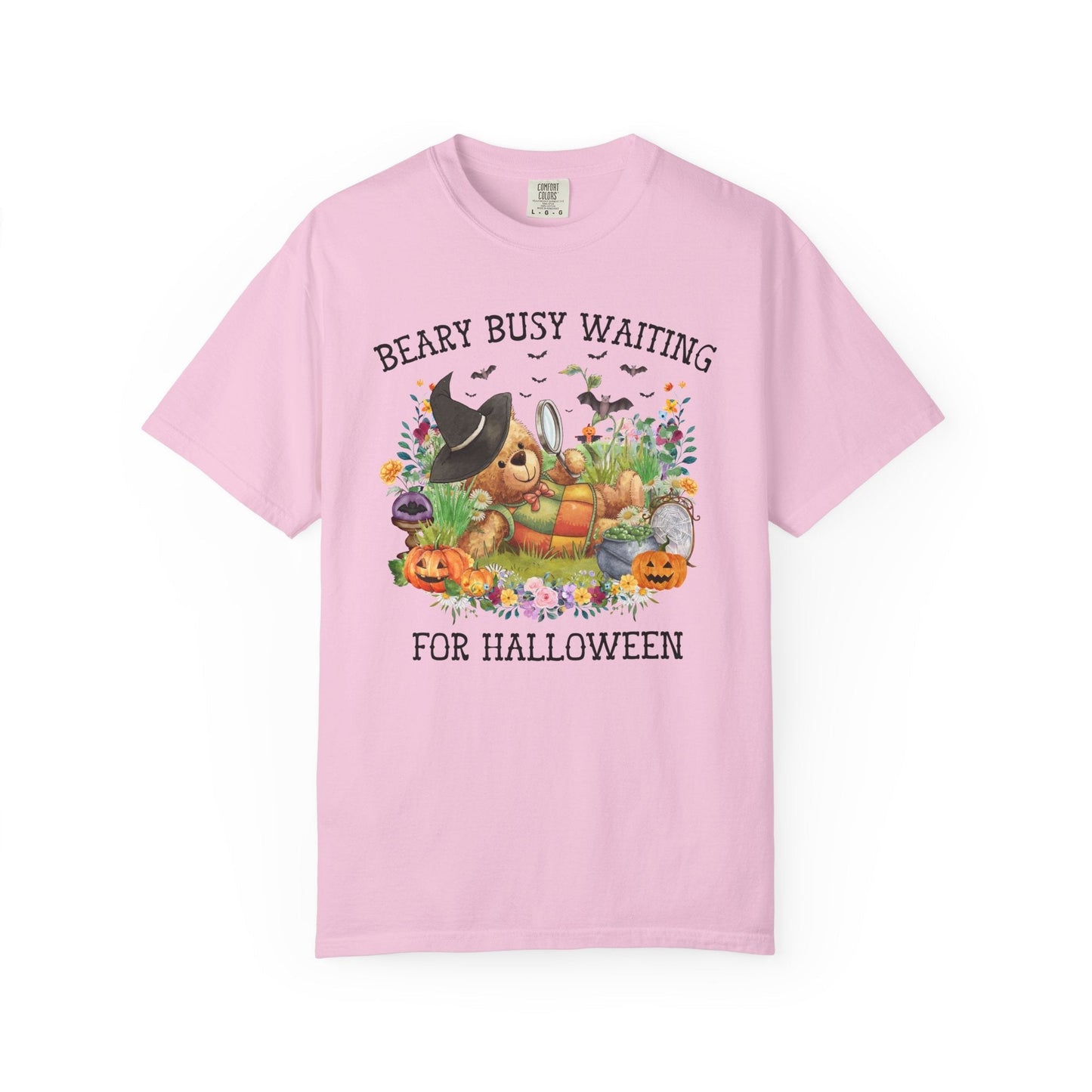 Cute Bear Halloween Tee Shirt with Flowers