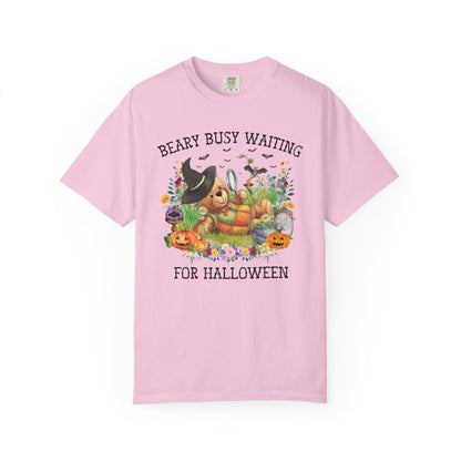 Cute Bear Halloween Tee Shirt with Flowers