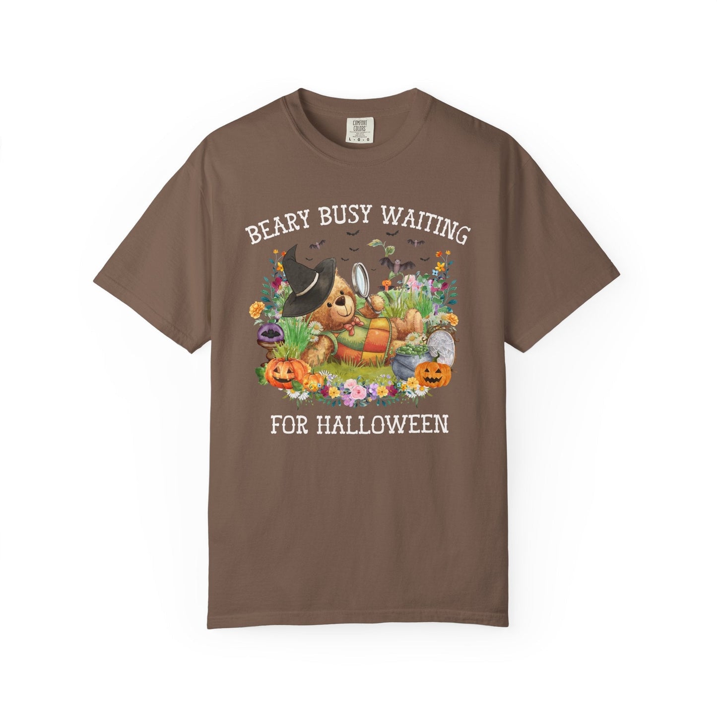 Cute Bear Halloween Tee Shirt with Flowers