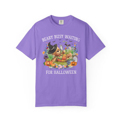 Cute Bear Halloween Tee Shirt with Flowers