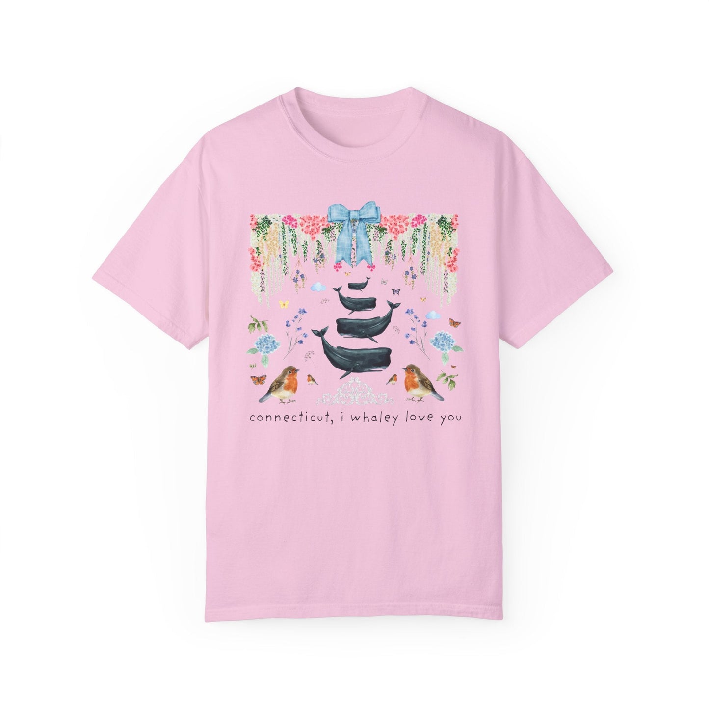 Cute Connecticut Tee Shirt with Flowers