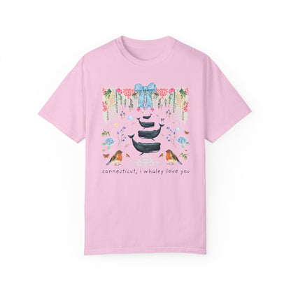 Cute Connecticut Tee Shirt with Flowers