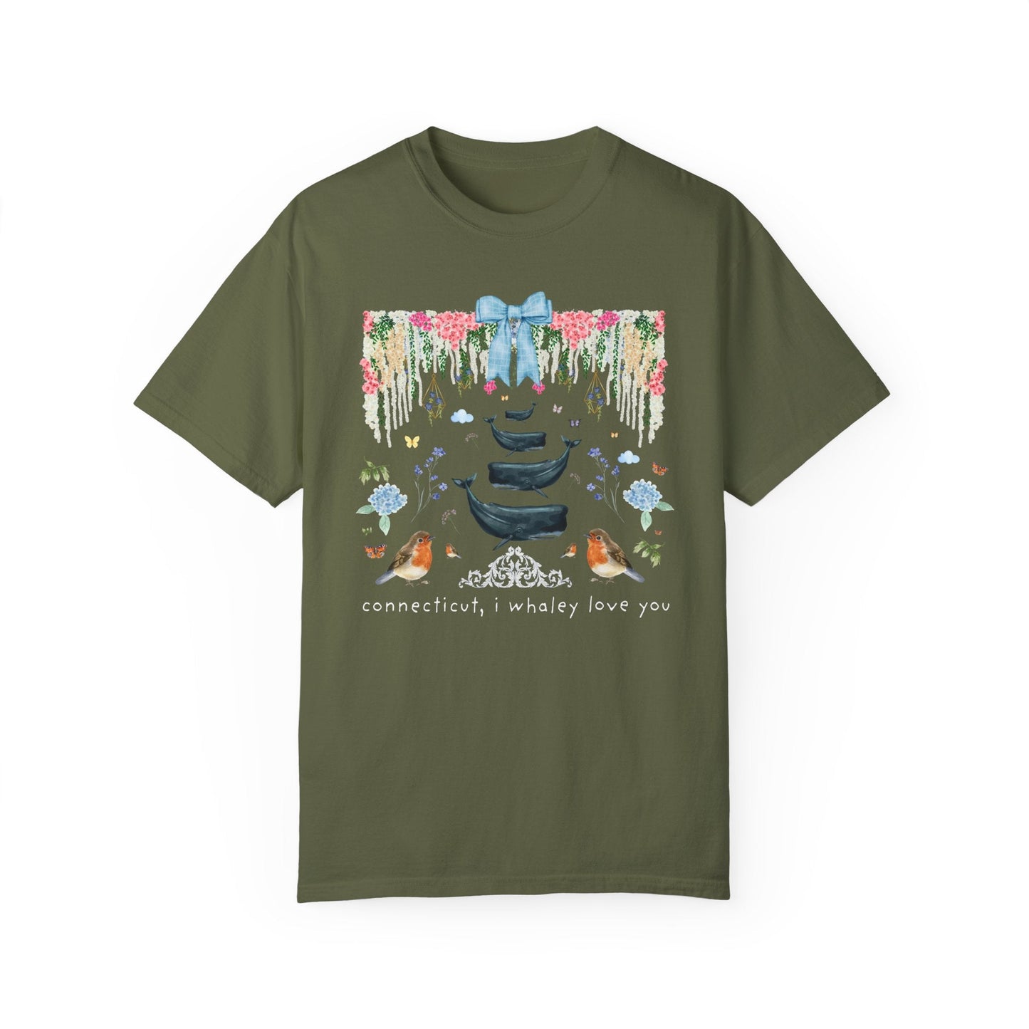 Cute Connecticut Tee Shirt with Flowers