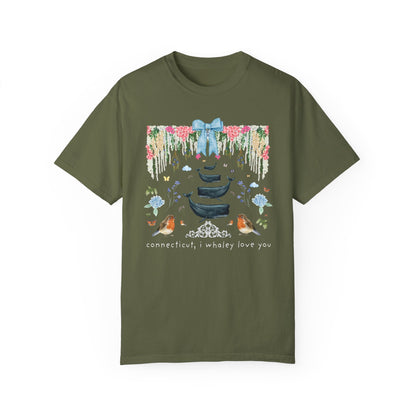 Cute Connecticut Tee Shirt with Flowers