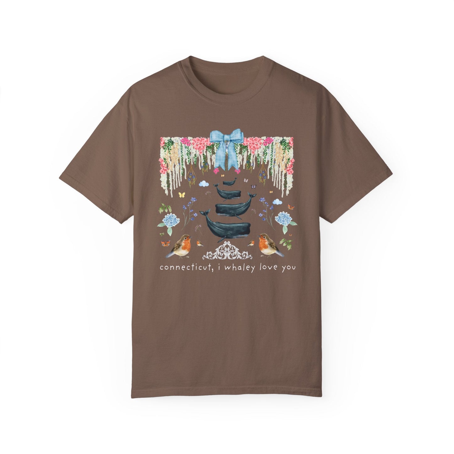 Cute Connecticut Tee Shirt with Flowers