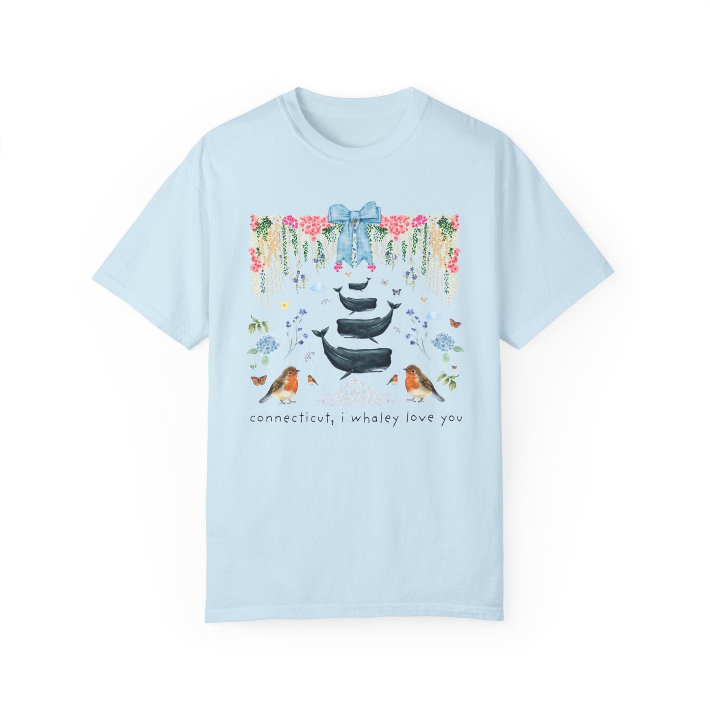 Cute Connecticut Tee Shirt with Flowers