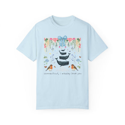 Cute Connecticut Tee Shirt with Flowers