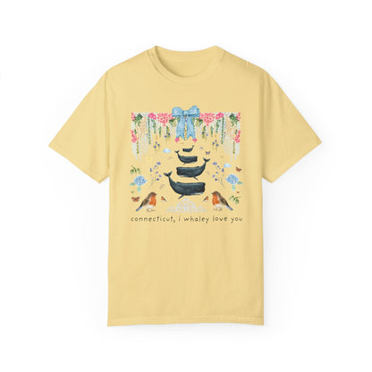 Cute Connecticut Tee Shirt with Flowers