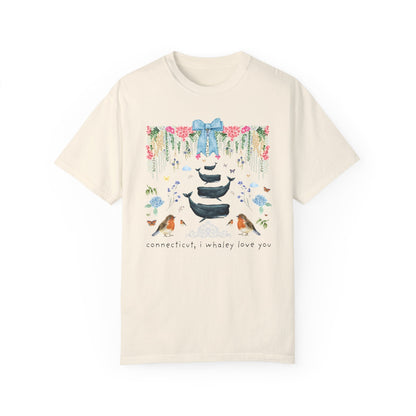 Cute Connecticut Tee Shirt with Flowers
