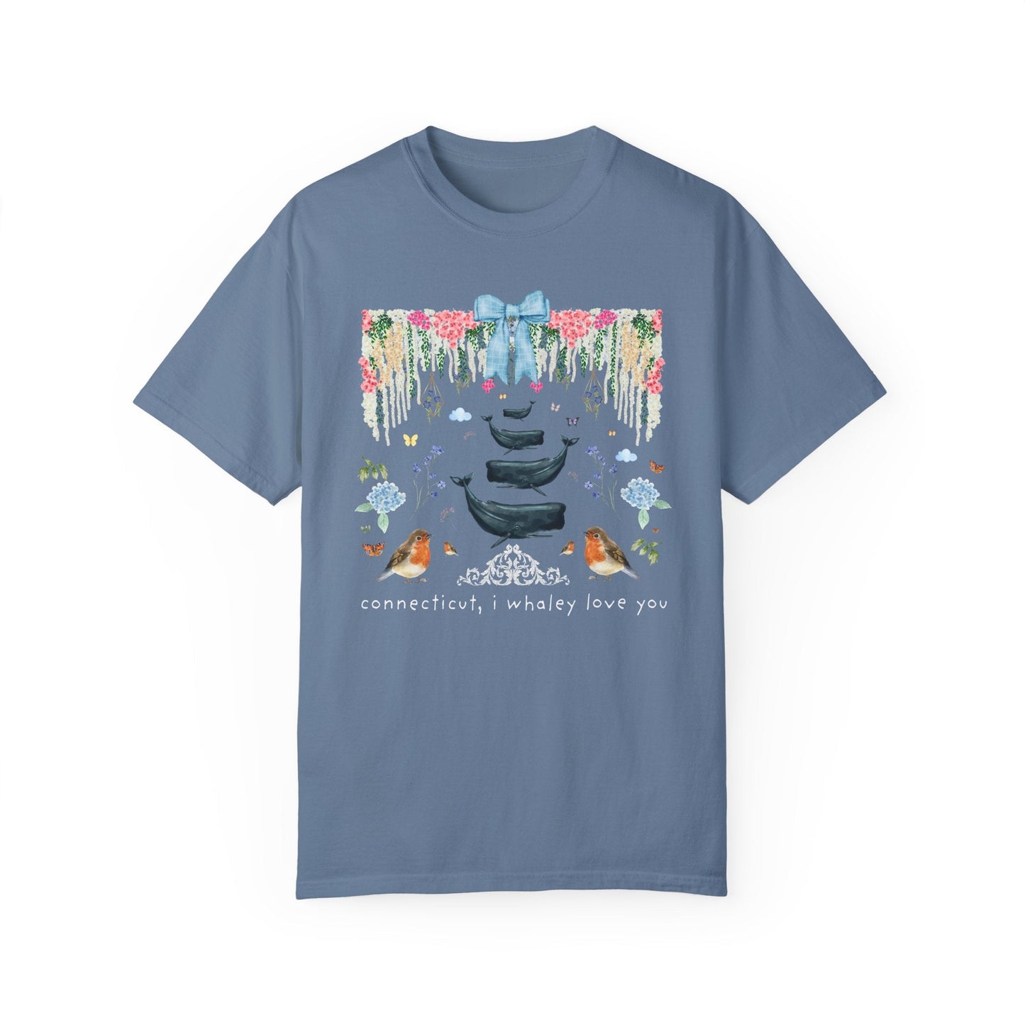 Cute Connecticut Tee Shirt with Flowers