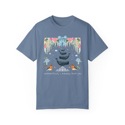 Cute Connecticut Tee Shirt with Flowers