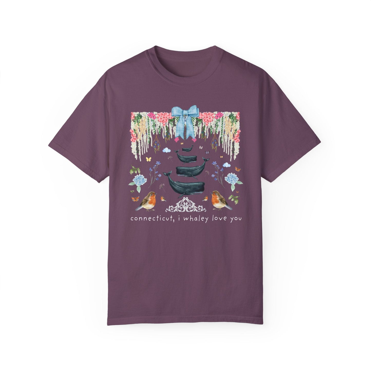 Cute Connecticut Tee Shirt with Flowers