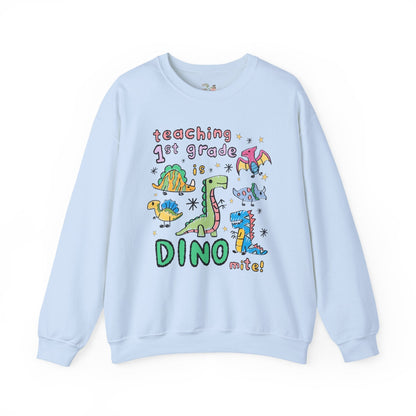 First Grade Teacher Dinosaur Sweatshirt