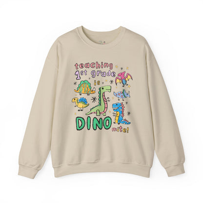 First Grade Teacher Dinosaur Sweatshirt