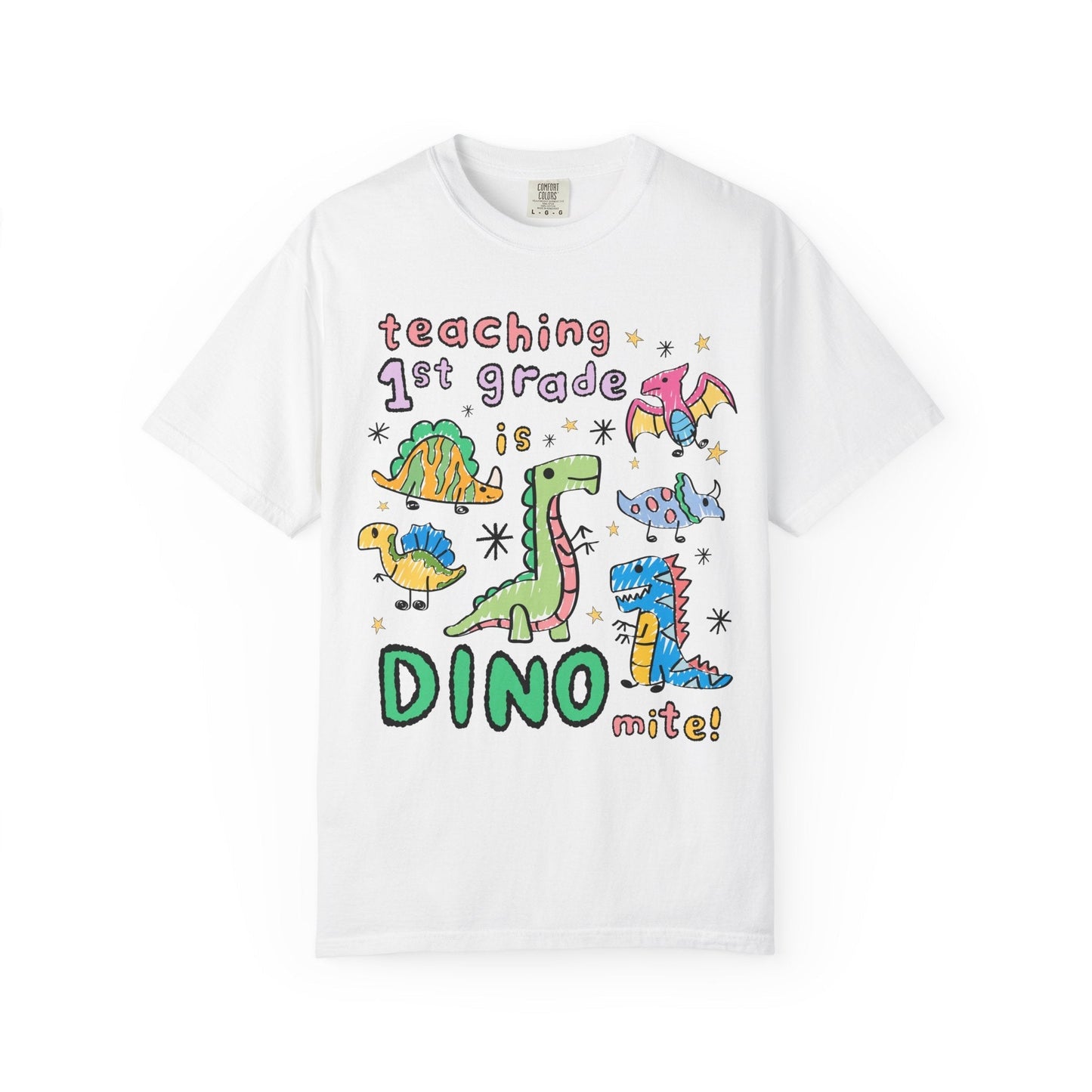 First Grade Teacher Dinosaur Tee