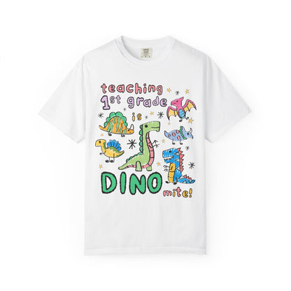 First Grade Teacher Dinosaur Tee