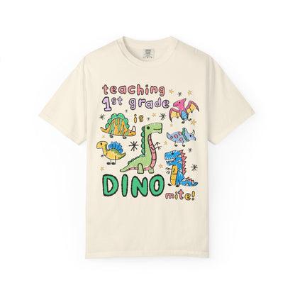 First Grade Teacher Dinosaur Tee