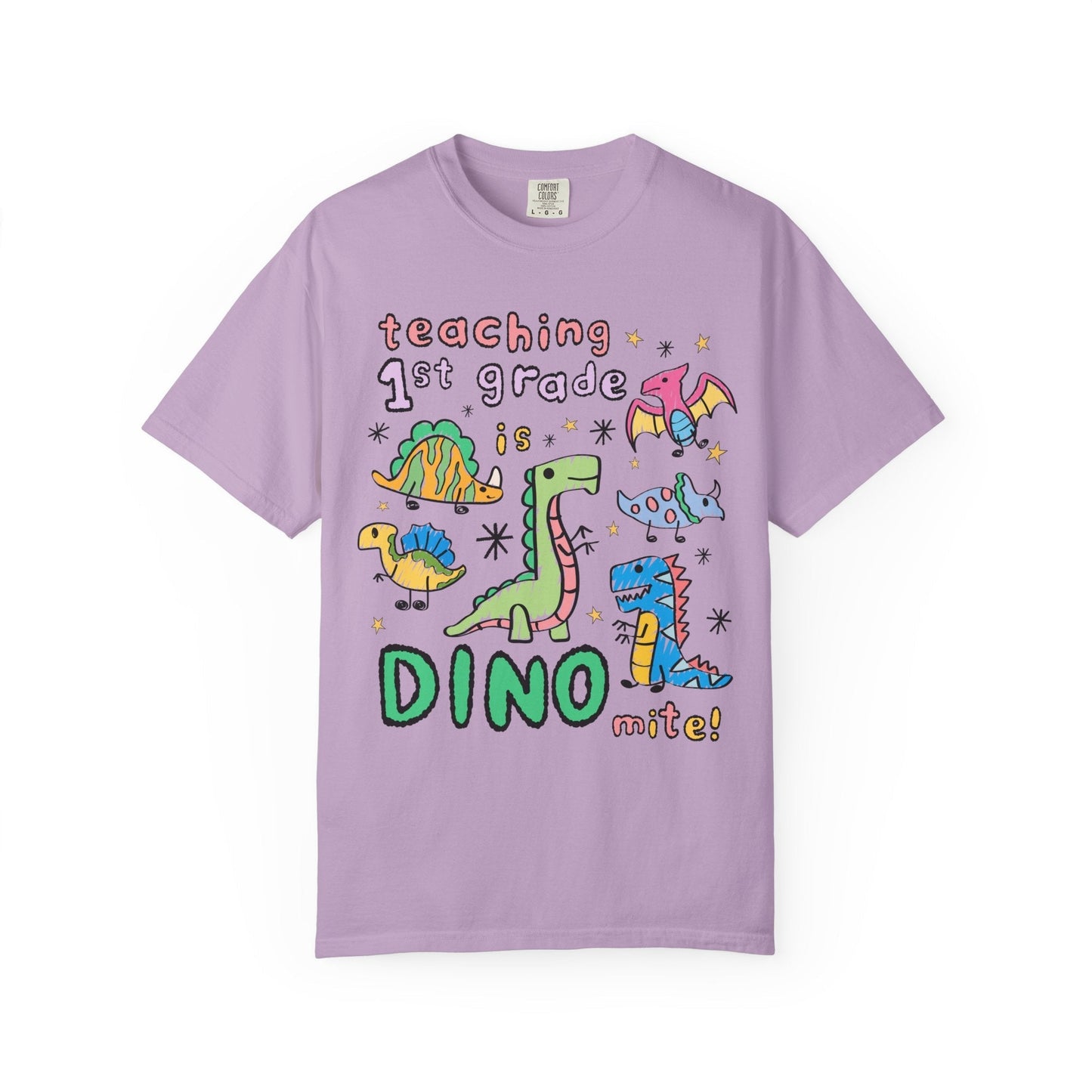 First Grade Teacher Dinosaur Tee