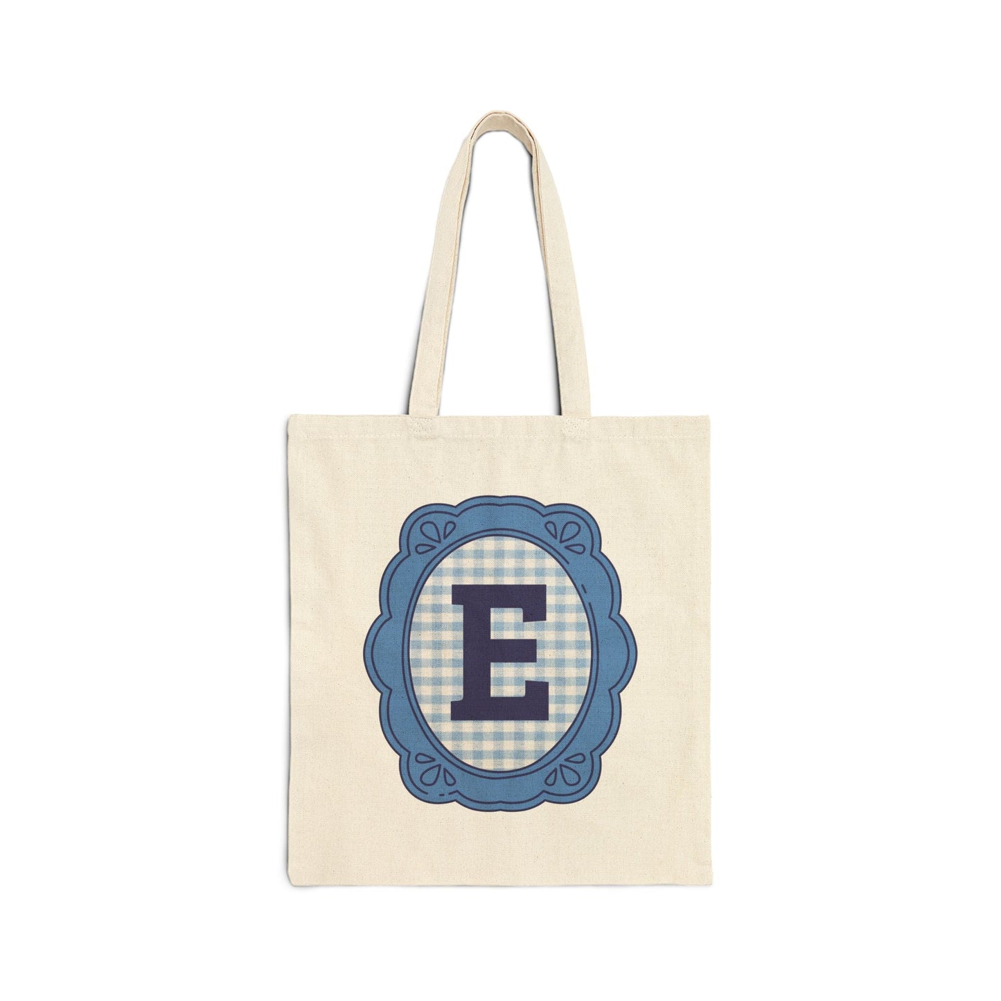 Cute Initial Tote Bag for Daughter, Gingham Birthday Present for Niece, Cousin or Sister, Pretty Matching Bachelorette Tote for Bridesmaid E
