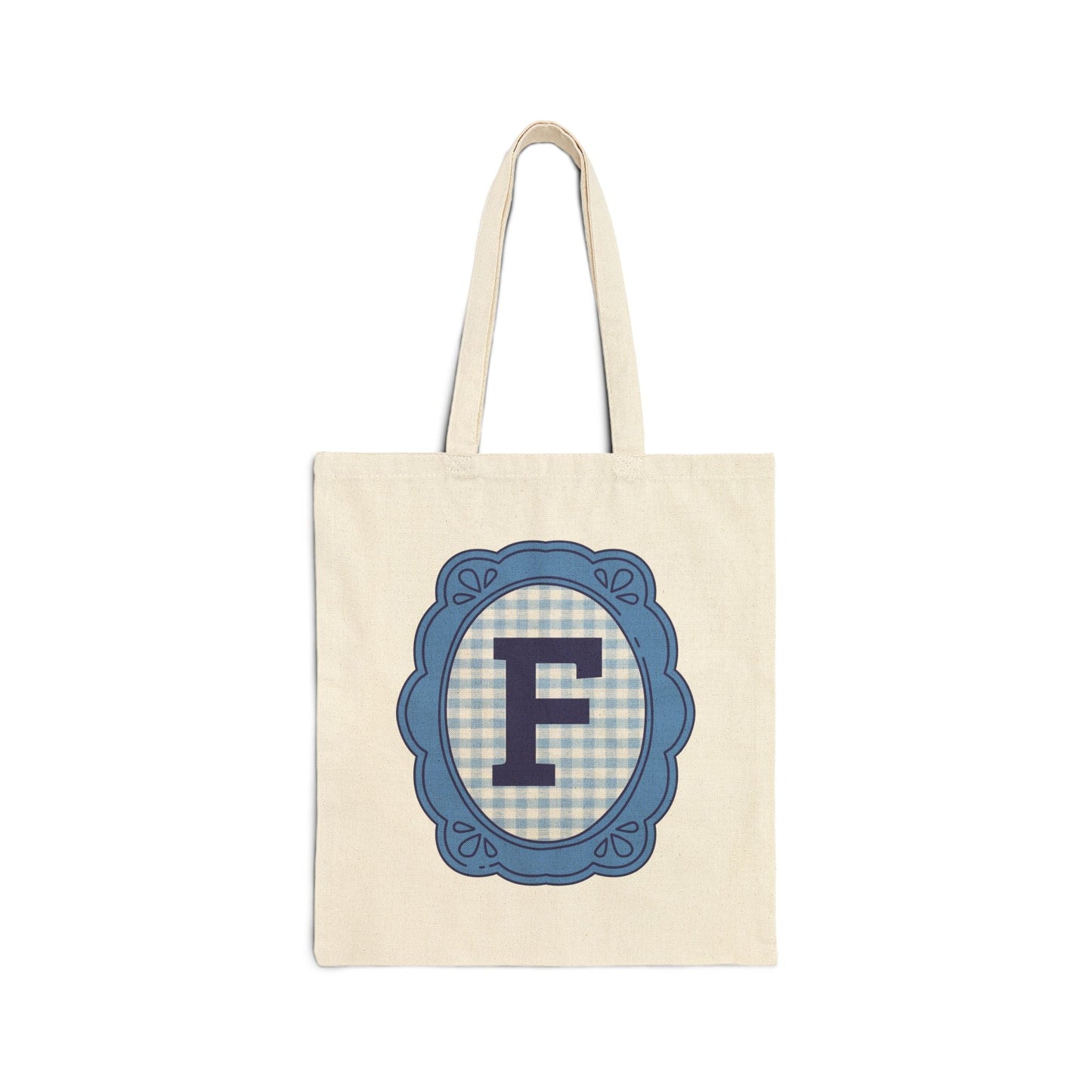 Cute Initial Tote Bag for Daughter, Gingham Birthday Present for Niece, Cousin or Sister, Pretty Matching Bachelorette Tote for Bridesmaid F
