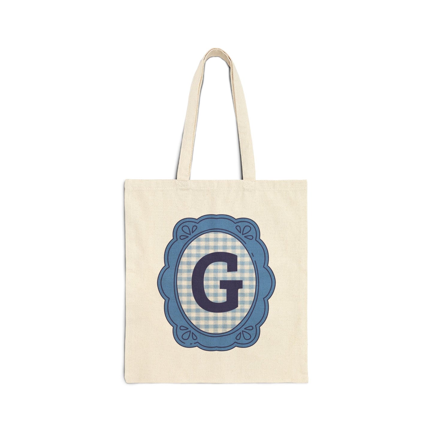 Cute Initial Tote Bag for Daughter, Gingham Birthday Present for Niece, Cousin or Sister, Pretty Matching Bachelorette Tote for Bridesmaid G
