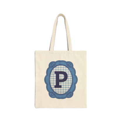 Cute Initial Tote Bag for Daughter, Gingham Birthday Present for Niece, Cousin or Sister, Pretty Matching Bachelorette Tote for Bridesmaid P