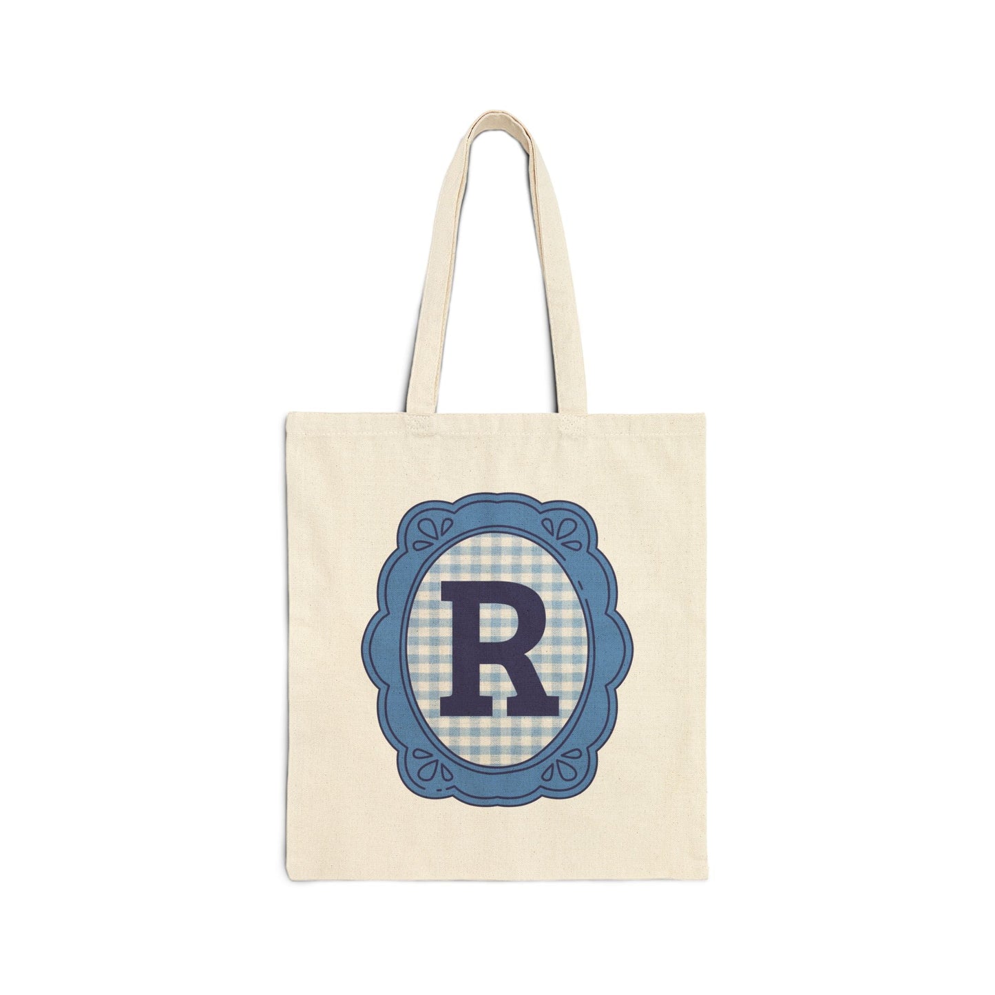 Cute Initial Tote Bag for Daughter, Gingham Birthday Present for Niece, Cousin or Sister, Pretty Matching Bachelorette Tote for Bridesmaid R