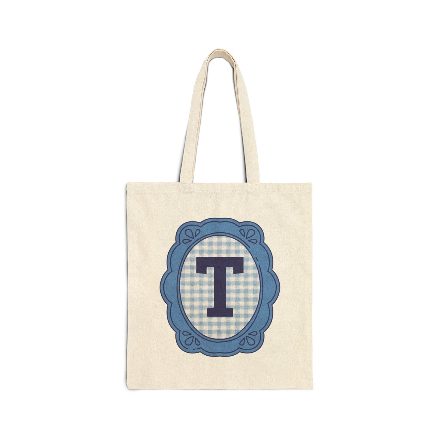 Cute Initial Tote Bag for Daughter, Gingham Birthday Present for Niece, Cousin or Sister, Pretty Matching Bachelorette Tote for Bridesmaid T
