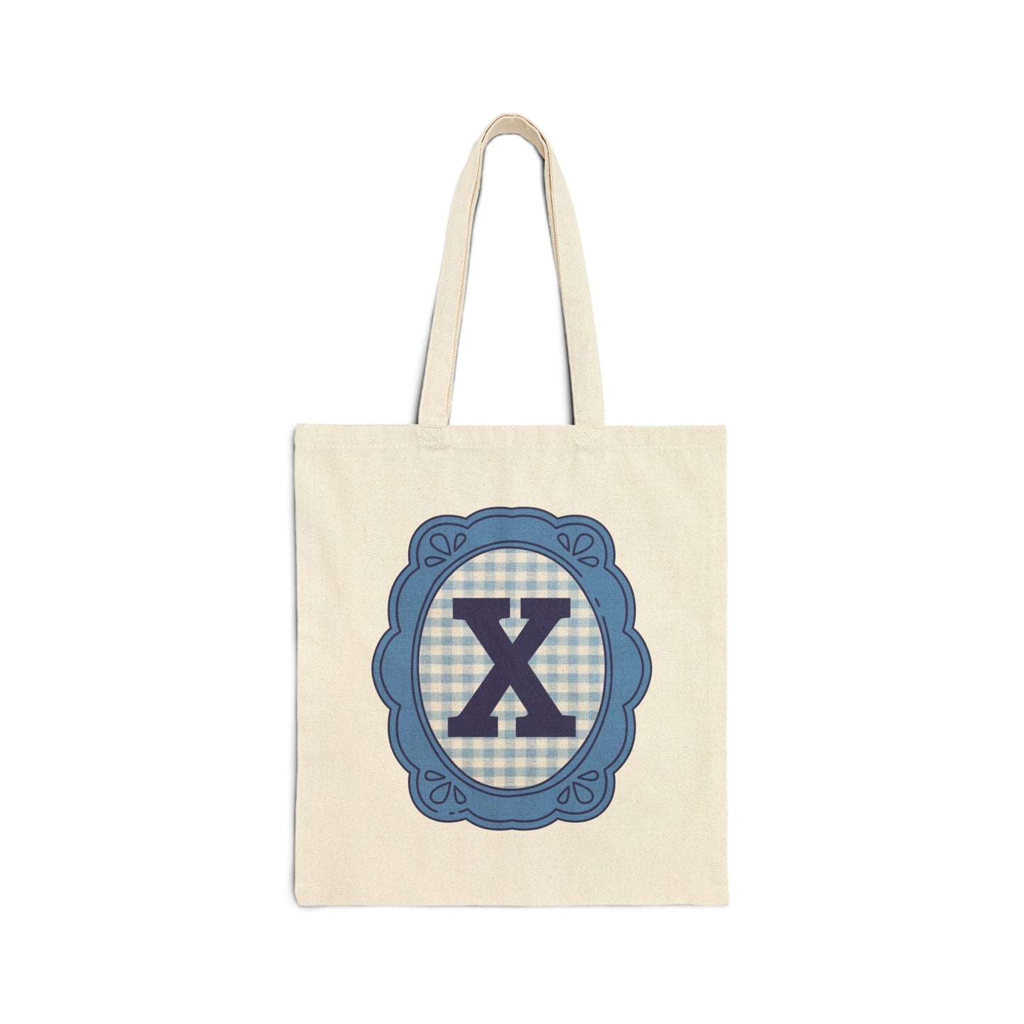 Cute Initial Tote Bag for Daughter, Gingham Birthday Present for Niece, Cousin or Sister, Pretty Matching Bachelorette Tote for Bridesmaid X