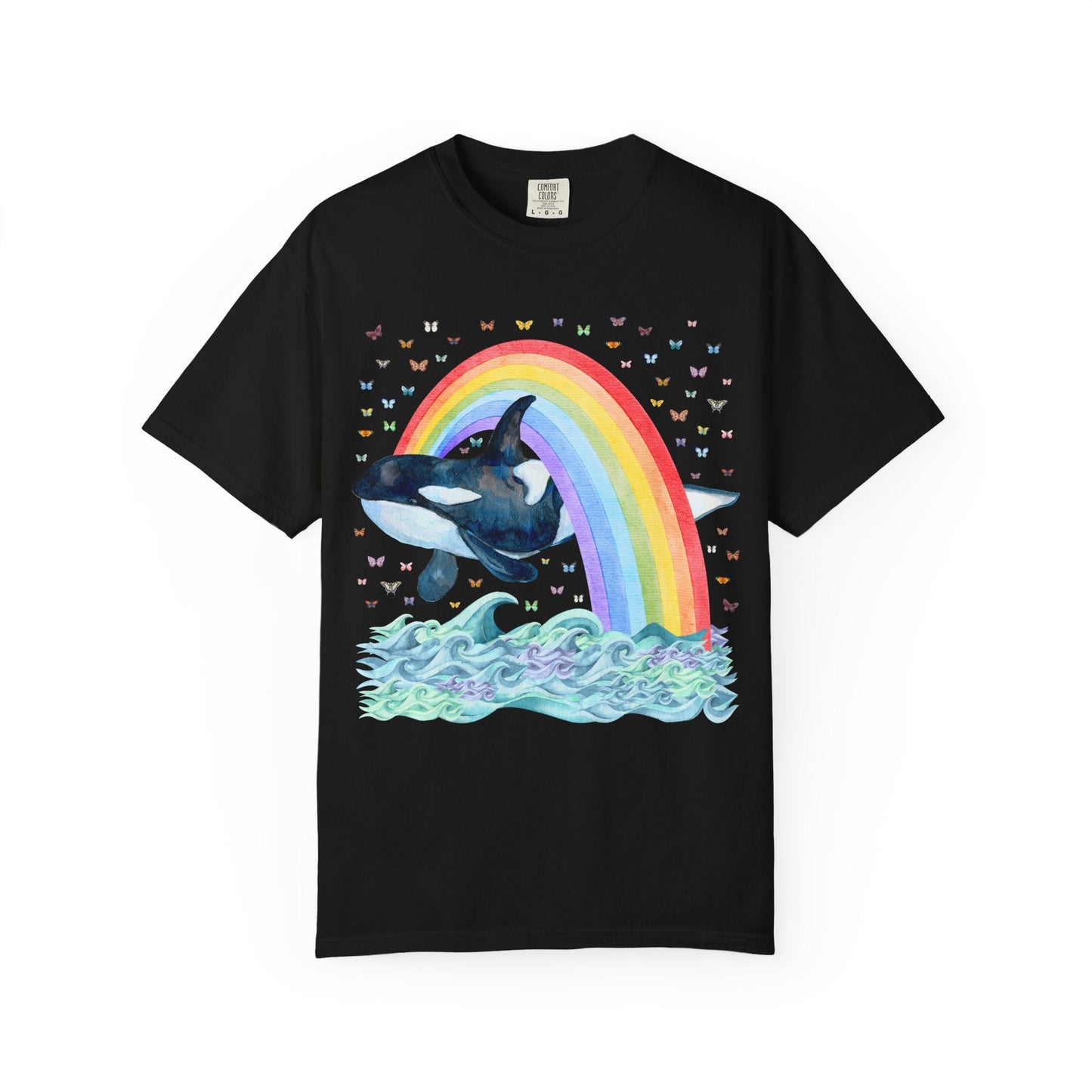 Cute Killer Whale Rainbow Tee