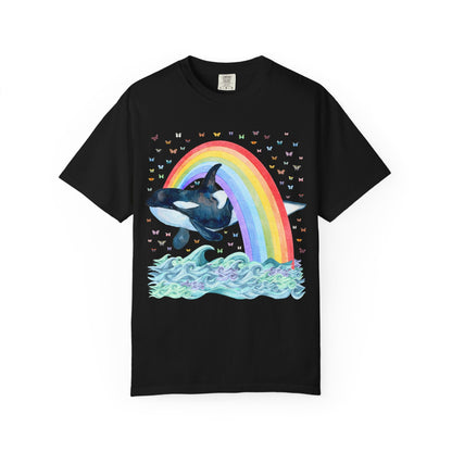 Cute Killer Whale Rainbow Tee