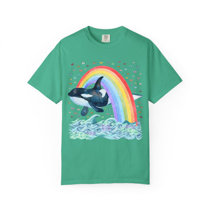 Cute Killer Whale Rainbow Tee