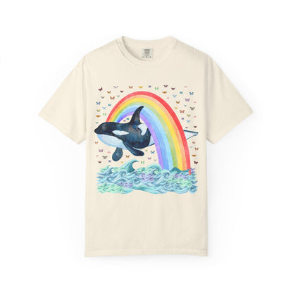 Cute Killer Whale Rainbow Tee