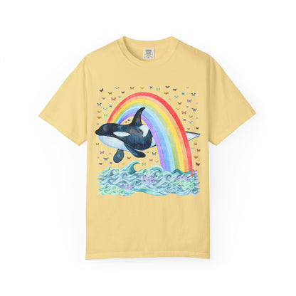Cute Killer Whale Rainbow Tee