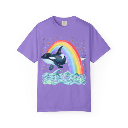 Cute Killer Whale Rainbow Tee