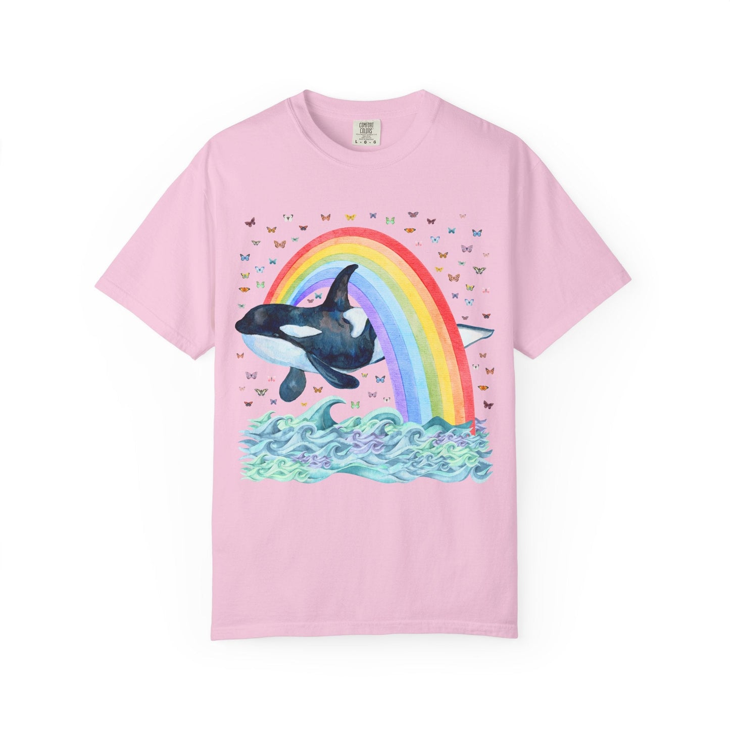 Cute Killer Whale Rainbow Tee