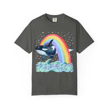 Cute Killer Whale Rainbow Tee