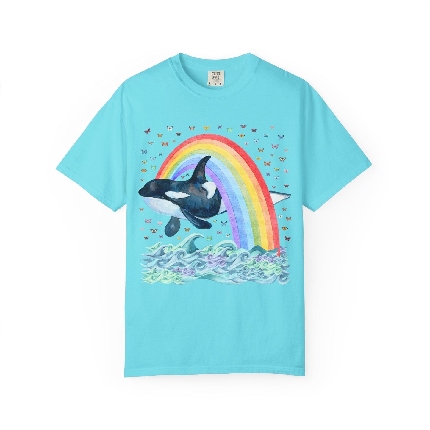 Cute Killer Whale Rainbow Tee