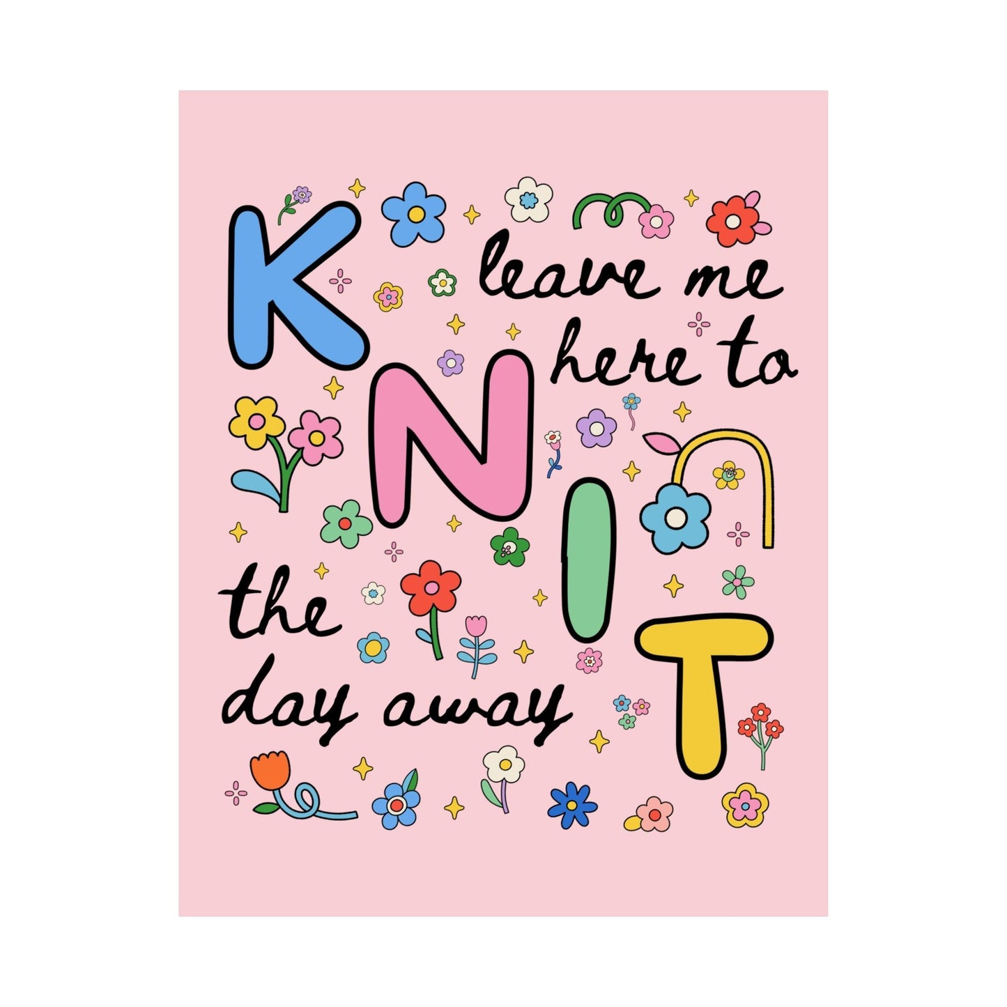 Cute Knitting Poster Print