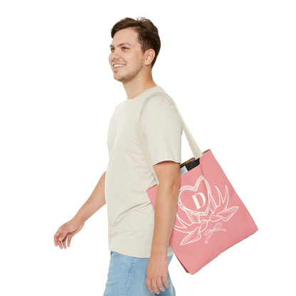Cute Matching Bridal or Bachelorette Tote Bag with Birds, Nostalgic 90s Aesthetic Tote Bag with Heart, Soft Girl Style Present for Sister: D