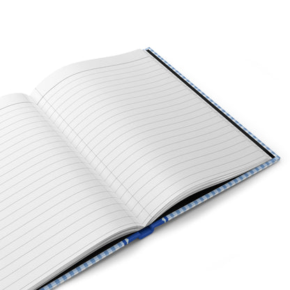 Plaid Notebook with Hearts: Blue