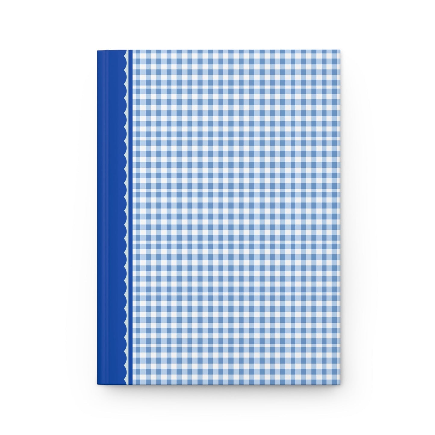 Plaid Notebook with Hearts: Blue