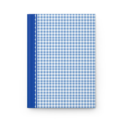 Plaid Notebook with Hearts: Blue