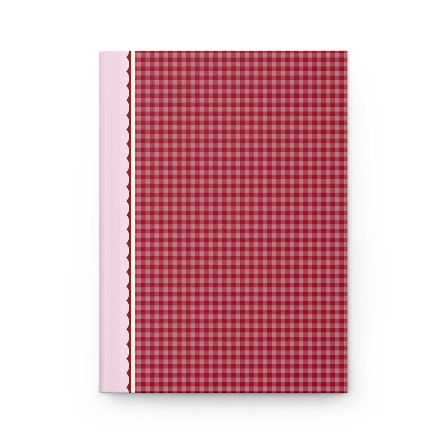 Cute Plaid Notebook with Hearts: Red