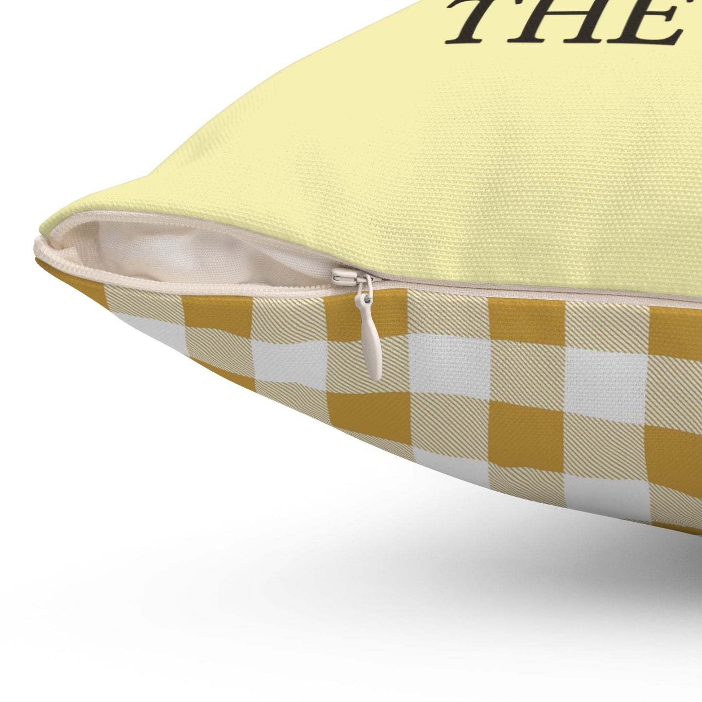 Funny Yellow Pillow for Bookish Cat Mom