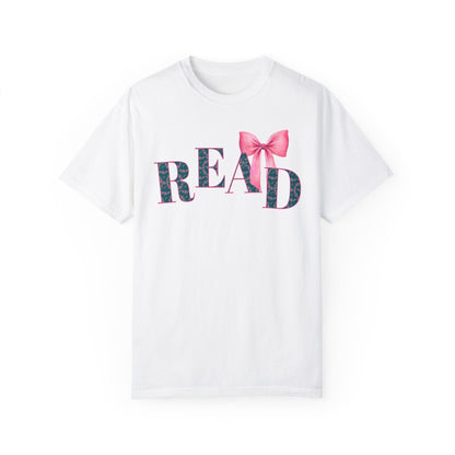 Cute Coquette Reading Tee Shirt with Bow