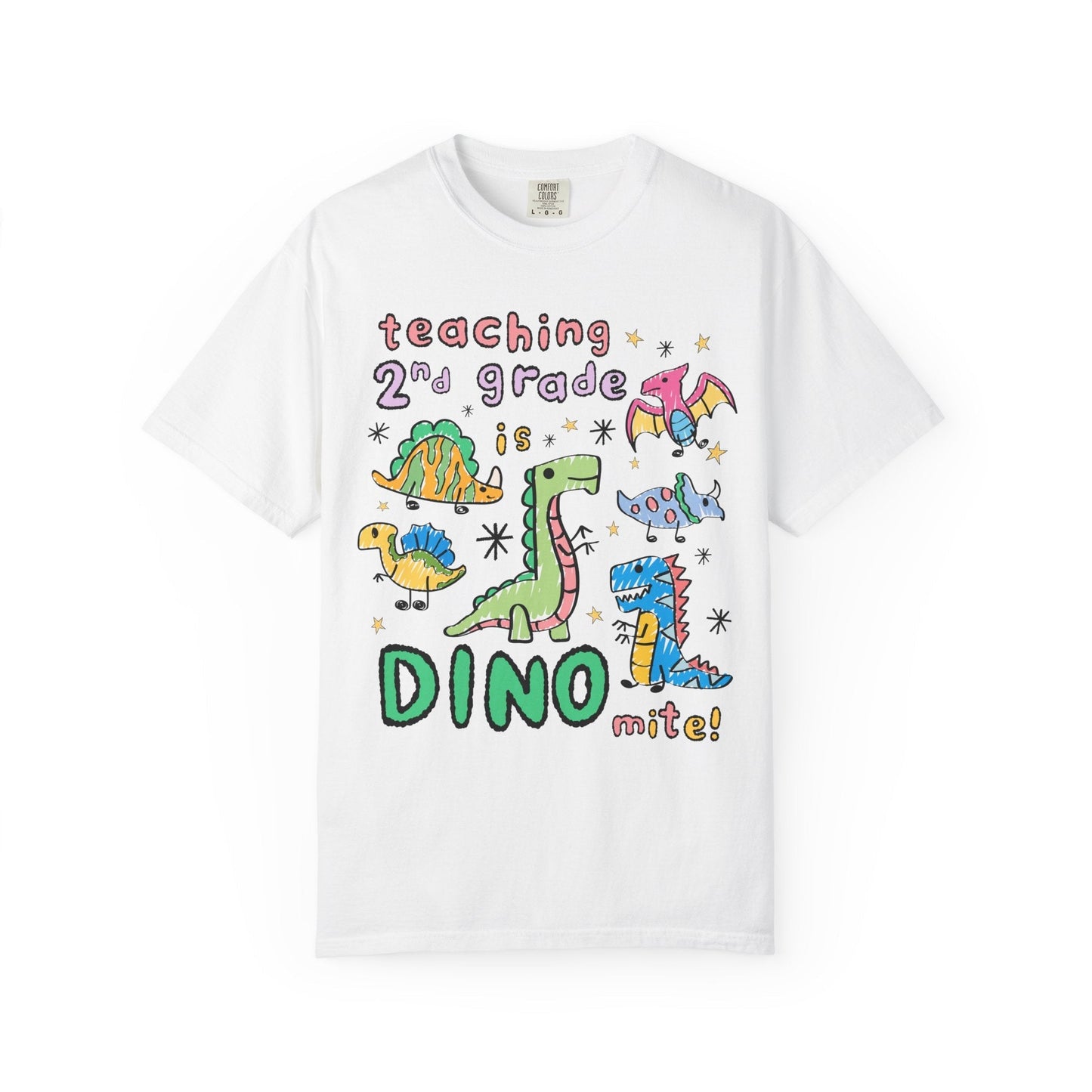 Second Grade Teacher Dinosaur Tee