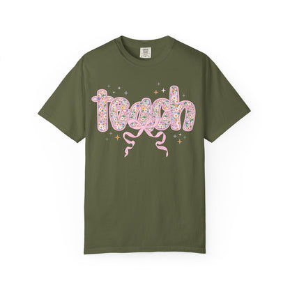 Cute Teacher Gift: Floral Teach Tee